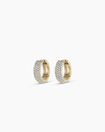 Diamond Paseo Statement Huggies || option::14K Solid Gold