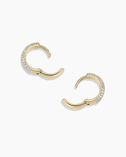 Diamond Paseo Statement Huggies || option::14K Solid Gold