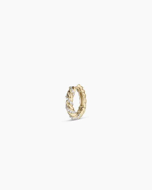 Diamond Crew Single Huggie || option::14K Solid Gold