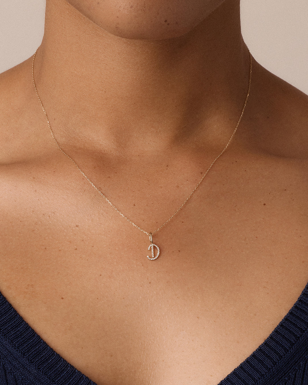 Diamond Script Alphabet Charm