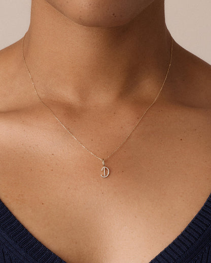 Diamond Script Alphabet Charm