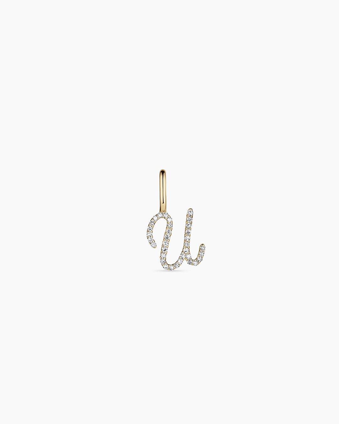 Diamond Script Alphabet Charm