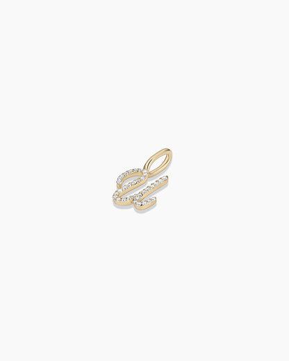 Diamond Script Alphabet Charm