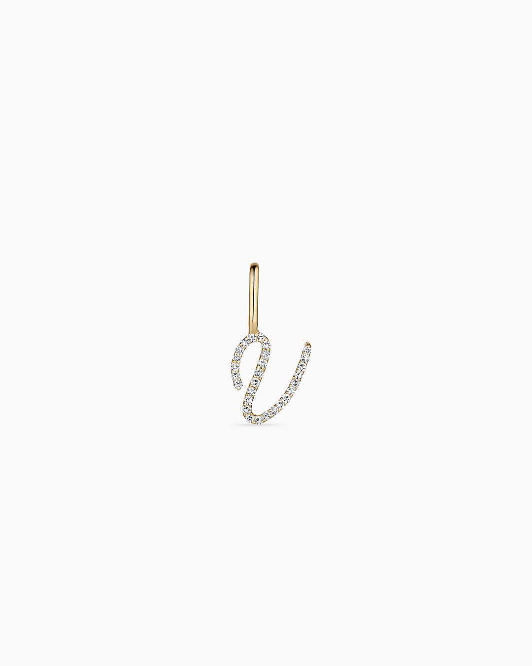 Diamond Script Alphabet Charm