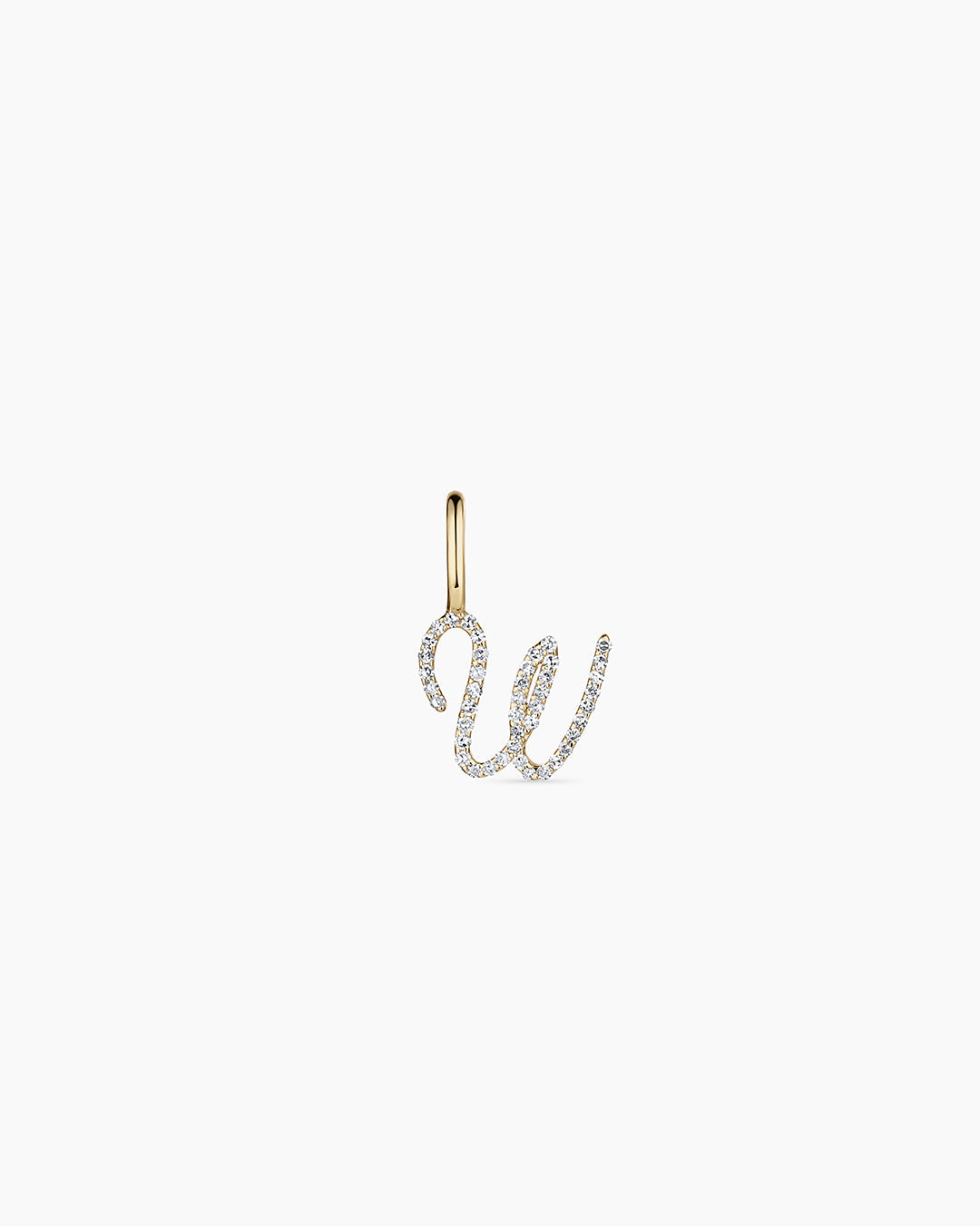 Diamond Script Alphabet Charm