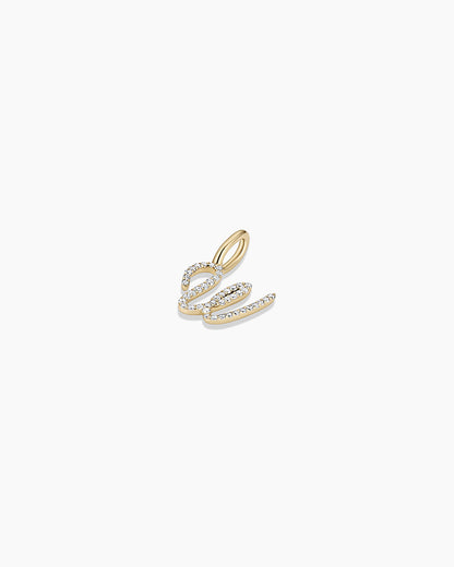 Diamond Script Alphabet Charm