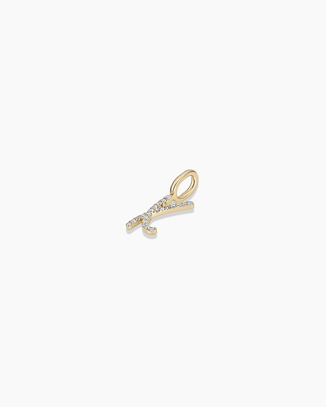 Diamond Script Alphabet Charm