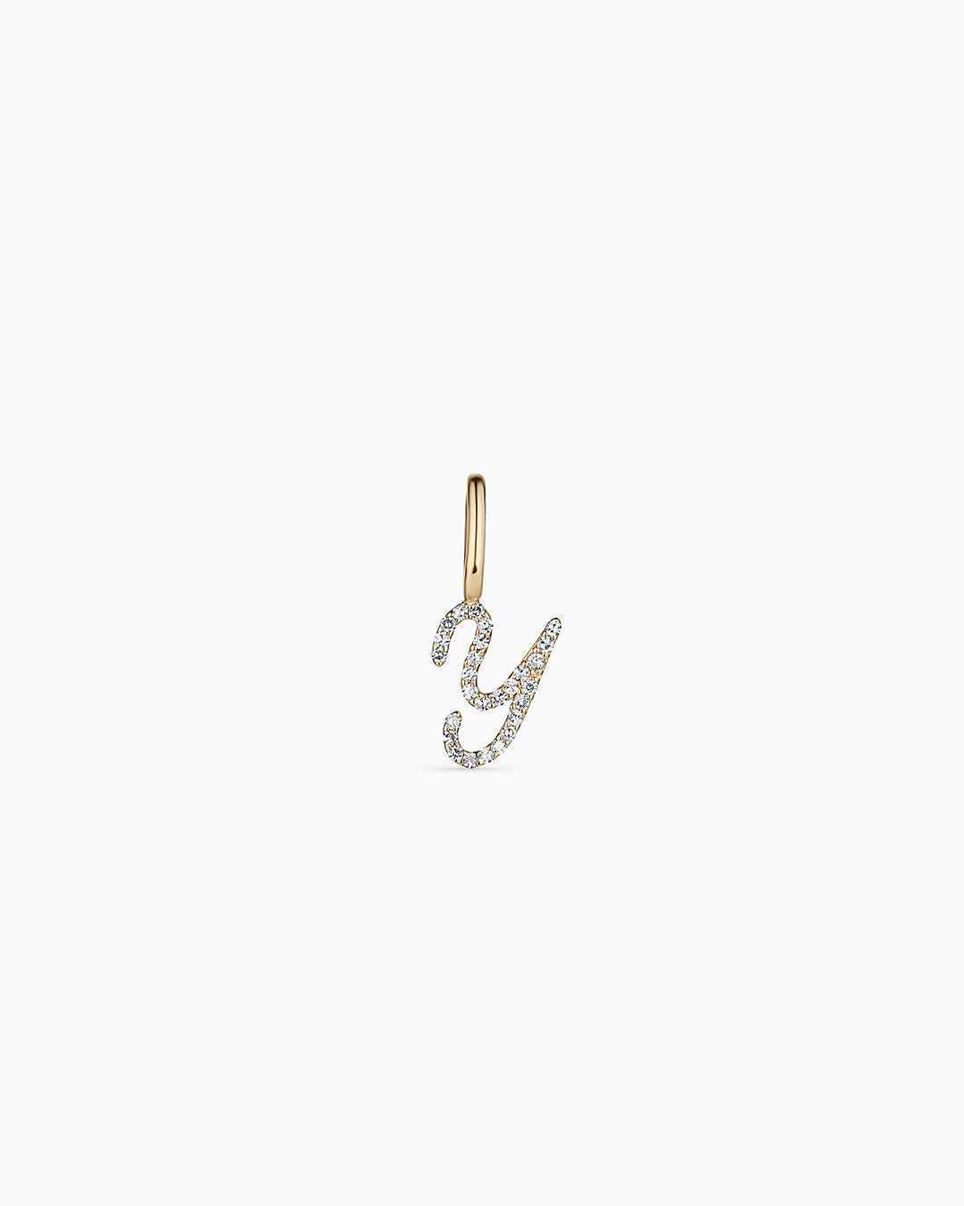Diamond Script Alphabet Charm