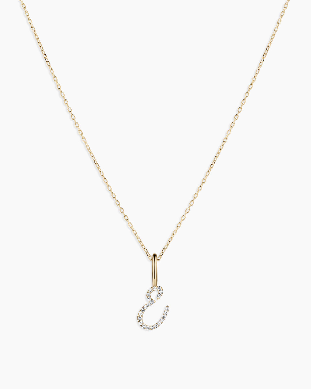 Diamond Script Alphabet Charm Necklace