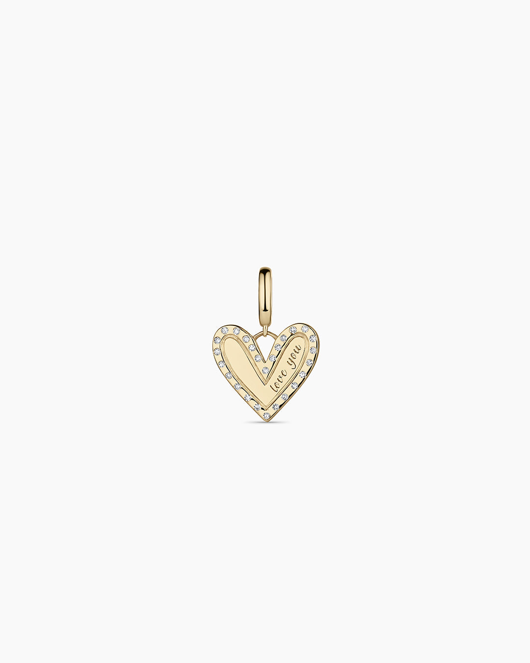 Diamond Adore Love Charm || option::14K Solid Gold