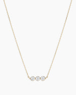 Lab Grown Diamond Halo Row Necklace || option::14K Solid Gold