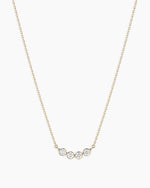 Lab Grown Diamond Halo Cluster Necklace || option::14K Solid Gold