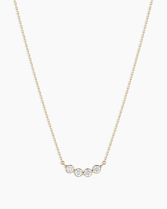 Lab Grown Diamond Halo Cluster Necklace || option::14K Solid Gold