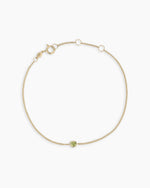 14K Gold Wilder Birthstone Bracelet || option::14K Solid Gold, Peridot - August