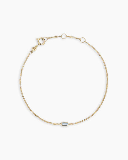 14K Gold Wilder Birthstone Bracelet || option::14K Solid Gold, Aquamarine - March