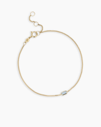 14K Gold Wilder Birthstone Bracelet || option::14K Solid Gold, Aquamarine - March