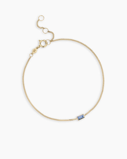 14K Gold Wilder Birthstone Bracelet || option::14K Solid Gold, Blue Sapphire - September