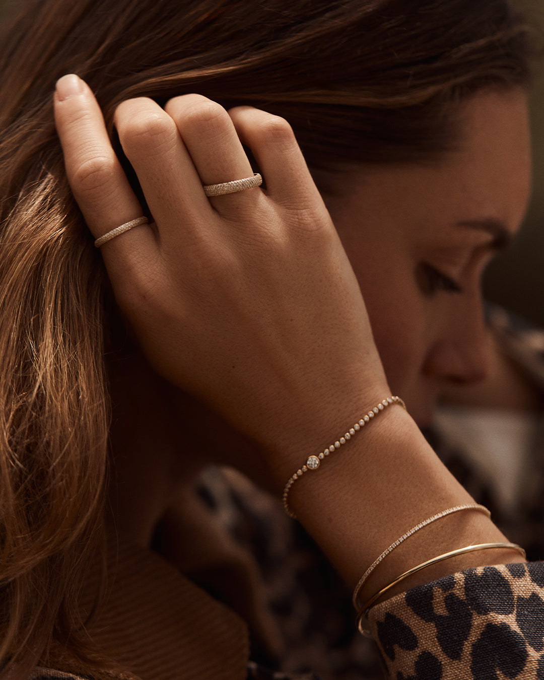 Diamond Melbourne Cuff || option::14K Solid Gold, 6.5 in.