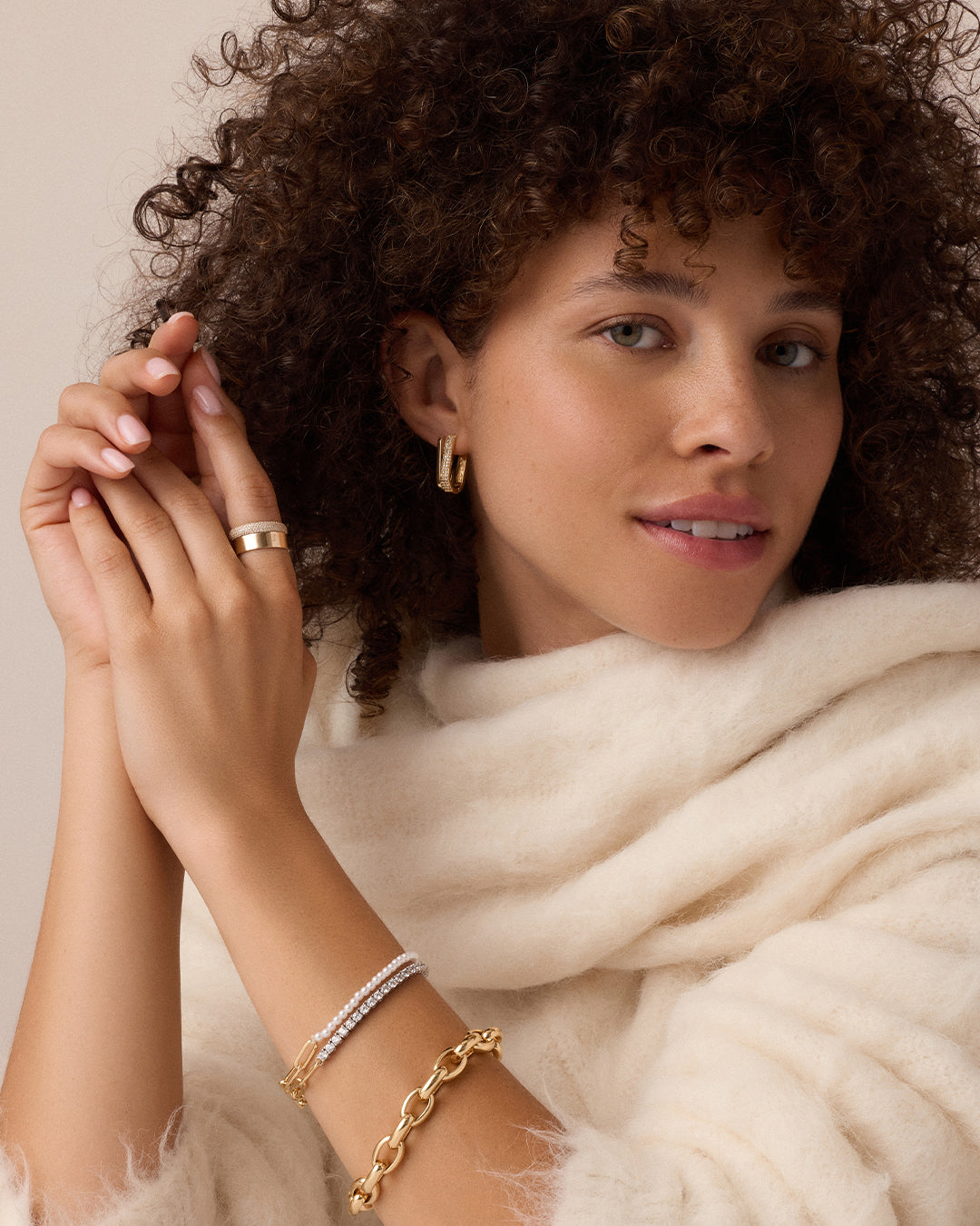 Parker Shimmer Huggies || option::18K Gold Plated