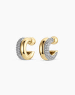 Lou Shimmer Stacked Huggies || option::18K Gold Plated