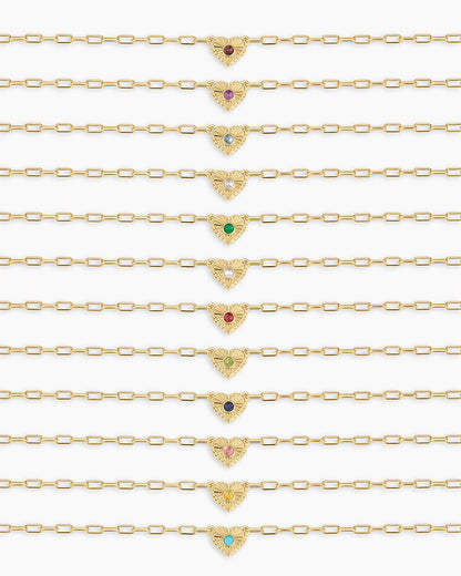 All Birthstone Heart Necklaces