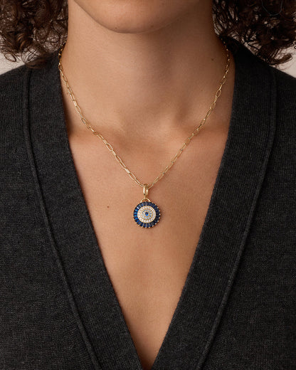 Vintage Evil Eye Coin Parker Charm || option::18K Gold Plated