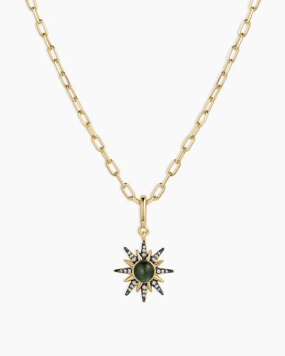 Vintage Burst Charm Necklace || option::18K Gold Plated