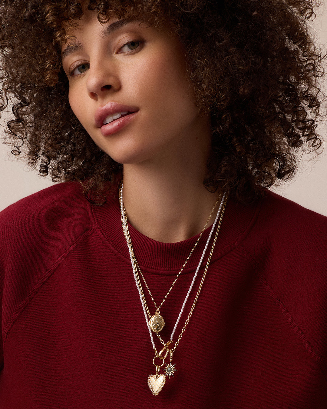 Vintage Burst Charm Necklace || option::18K Gold Plated