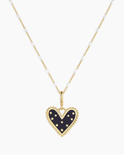 Vintage Heart Star Charm Necklace || option::18K Gold Plated