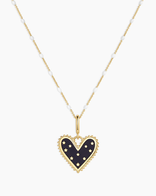 Vintage Heart Star Charm Necklace || option::18K Gold Plated