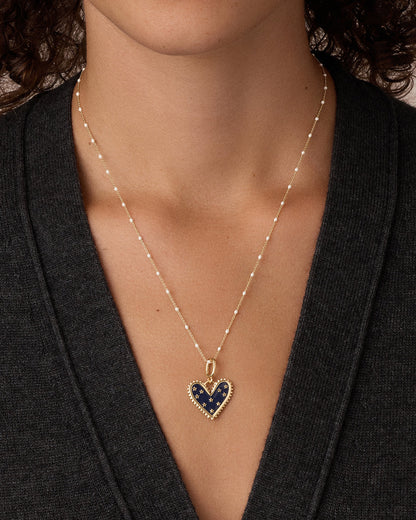 Vintage Heart Star Charm Necklace || option::18K Gold Plated