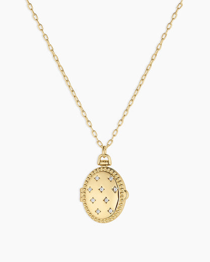 Celeste Locket Necklace || option::18K Gold Plated
