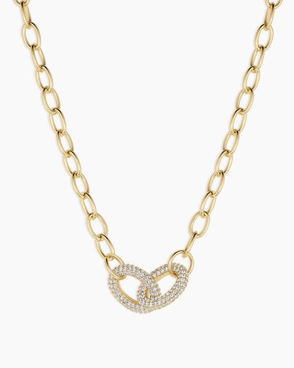 Lou Shimmer Interlocking Necklace || option::18K Gold Plated