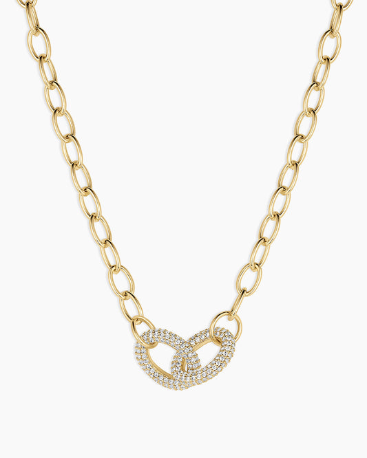 Lou Shimmer Interlocking Necklace || option::18K Gold Plated