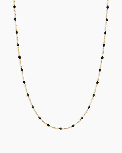 Capri Necklace || option::18K Gold Plated, Black