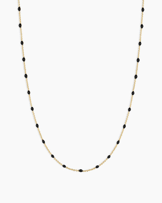 Capri Necklace || option::18K Gold Plated, Black