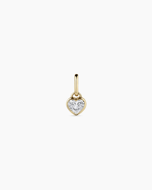 Lab Grown Diamond Heart Charm || option::14K Solid Gold