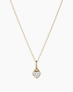 Lab Grown Diamond Heart Charm Necklace || option::14K Solid Gold