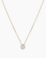 Lab Grown Diamond Halo Necklace || option::14K Solid Gold