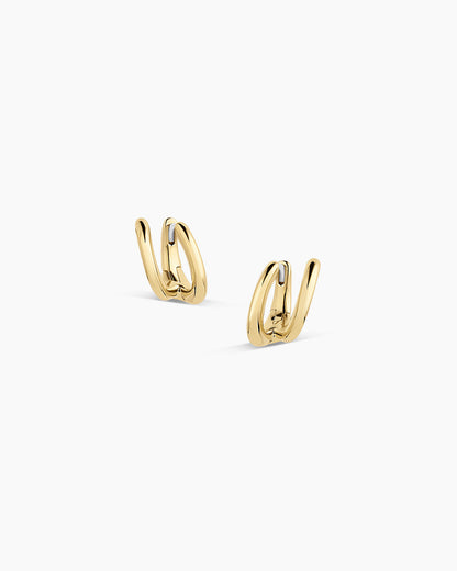Taner Double Huggie || option::18K Gold Plated