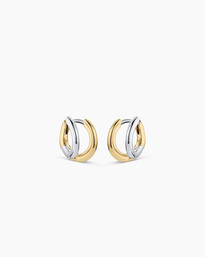 Taner Double Huggies || option::18K Gold & Silver Plated