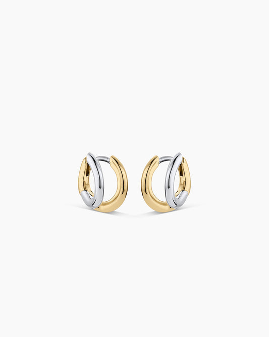 Taner Double Huggies || option::18K Gold & Silver Plated