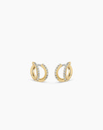 Shimmer Double Huggies || option::18K Gold Plated