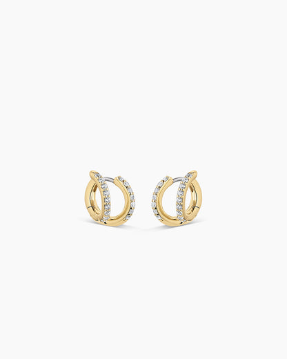 Shimmer Double Huggies || option::18K Gold Plated