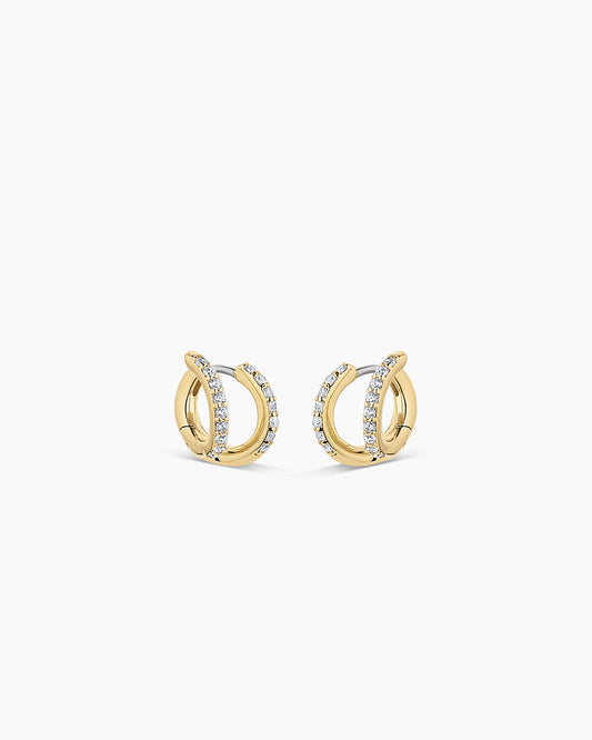 Shimmer Double Huggies || option::18K Gold Plated