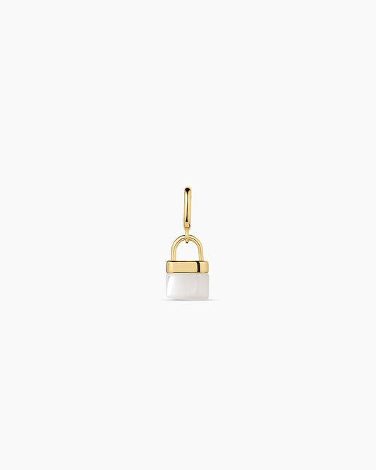 Padlock Parker Charm || option::18K Gold Plated, Mother of Pearl