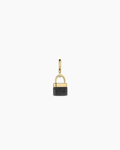 Padlock Parker Charm || option::18K Gold Plated, Labradorite