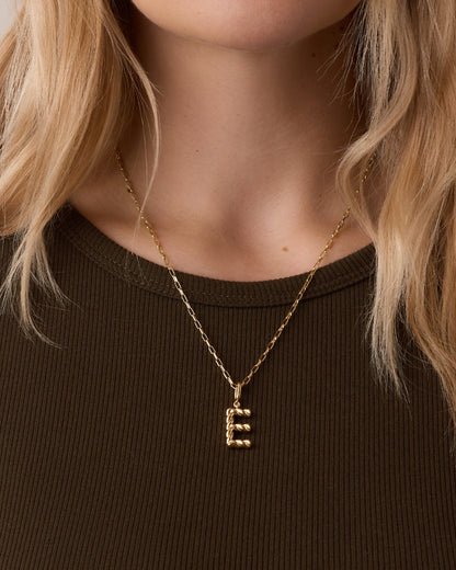 Crew Alphabet Statement Charm || option::18K Gold Plated, E