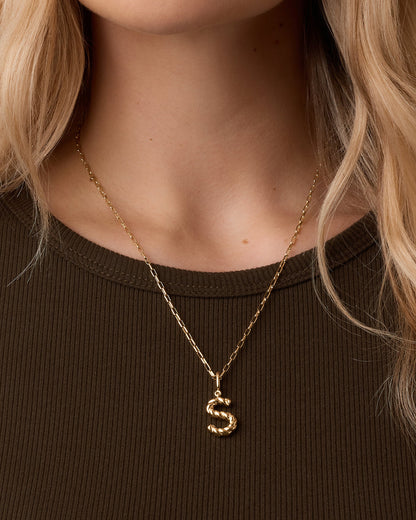 Crew Alphabet Statement Charm || option::18K Gold Plated, S