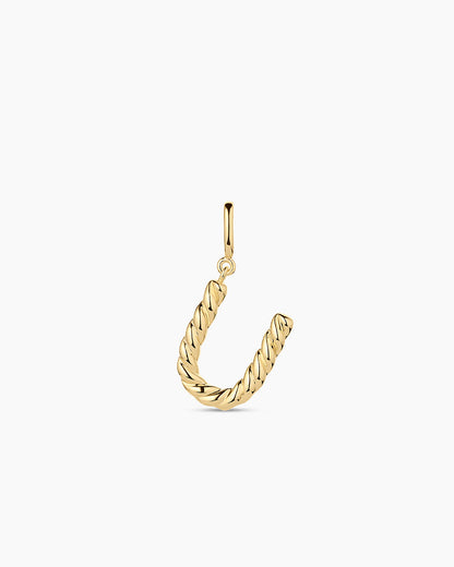 Crew Alphabet Statement Charm || option::18K Gold Plated, U
